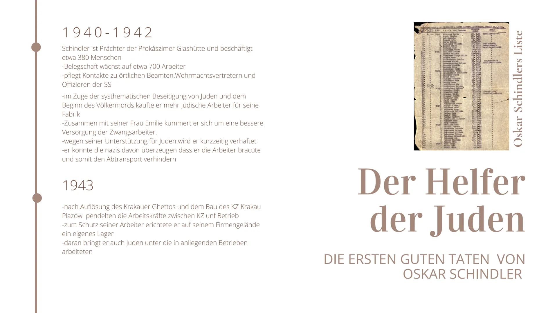Referat

Oskar Schindler

HANNA WELSCH □□
# PERSÖNLICHE
# DATEN
*28.4.1908 in Tschechien
+9.10.1974 in Hildesheim

Ehefrau: Emilie Schindler