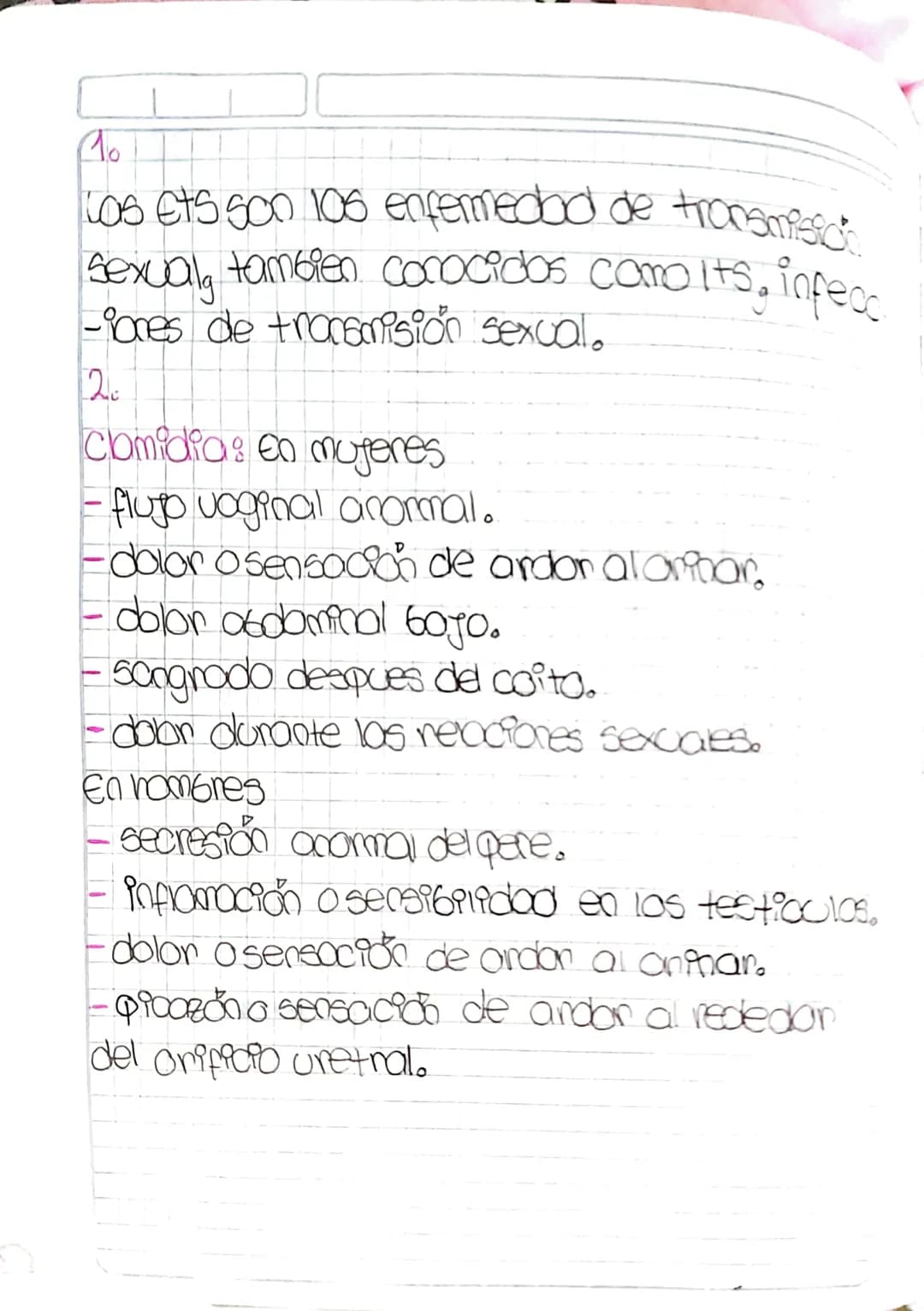 Ao

cos ets soo 105 enfermedad de transmised
sexual, tambien cococidos como Its, infecc
-iones de tracsomisión sexual.

2
Clomidias en mujer