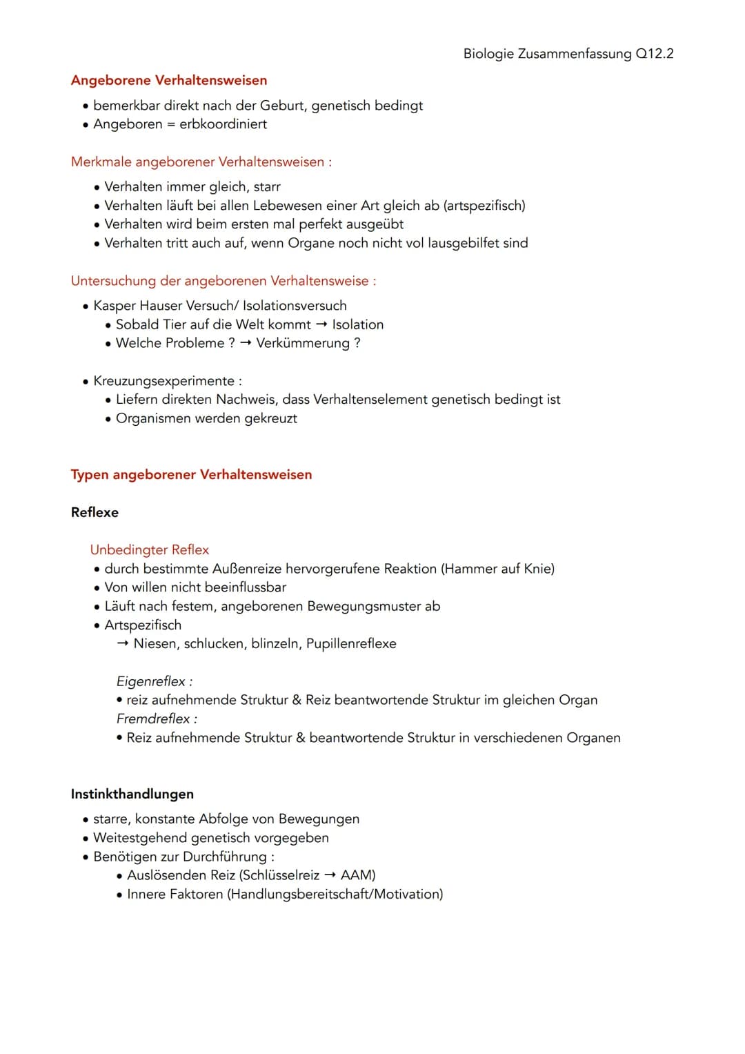 Biologie Zusammenfassung Q12.2

Verhaltensbiologie

Untersuchung von Verhalten

• Alle beobachtbaren Bewegungen, Körperstellungen und Lautäu