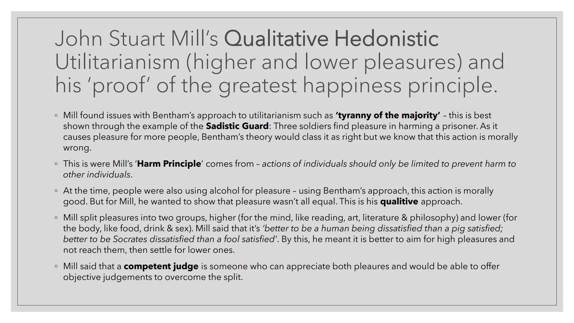 # UTILITARIANISM

A CONSEQUENTIALIST APPROACH TO ETHICS

Revision Cards # Consequentialism

• Consequentialism is the idea that the conseque