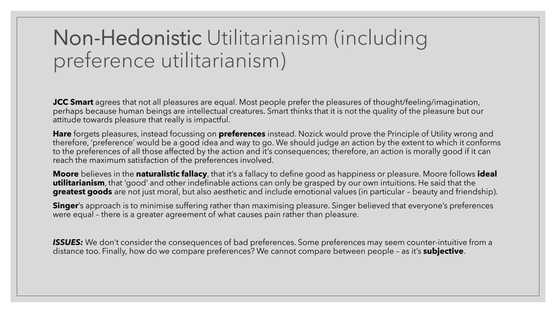 # UTILITARIANISM

A CONSEQUENTIALIST APPROACH TO ETHICS

Revision Cards # Consequentialism

• Consequentialism is the idea that the conseque
