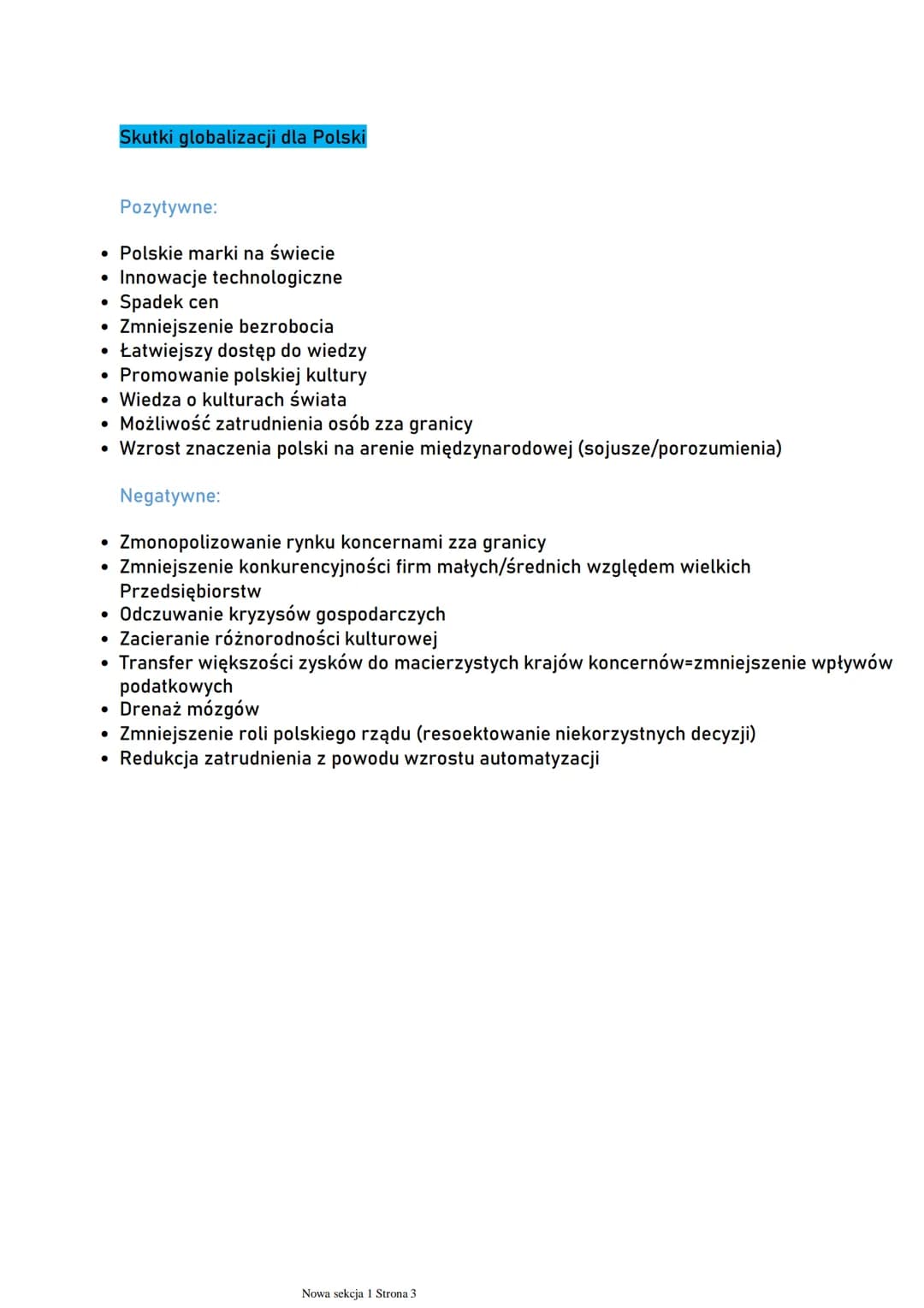 # Sektory Gospodarki. Globalizacja.
czwartek, 30 marca 2023 18:13

1. Zmiana roli sektorów gospodarki na świecie.

*   Podział gospodarki na