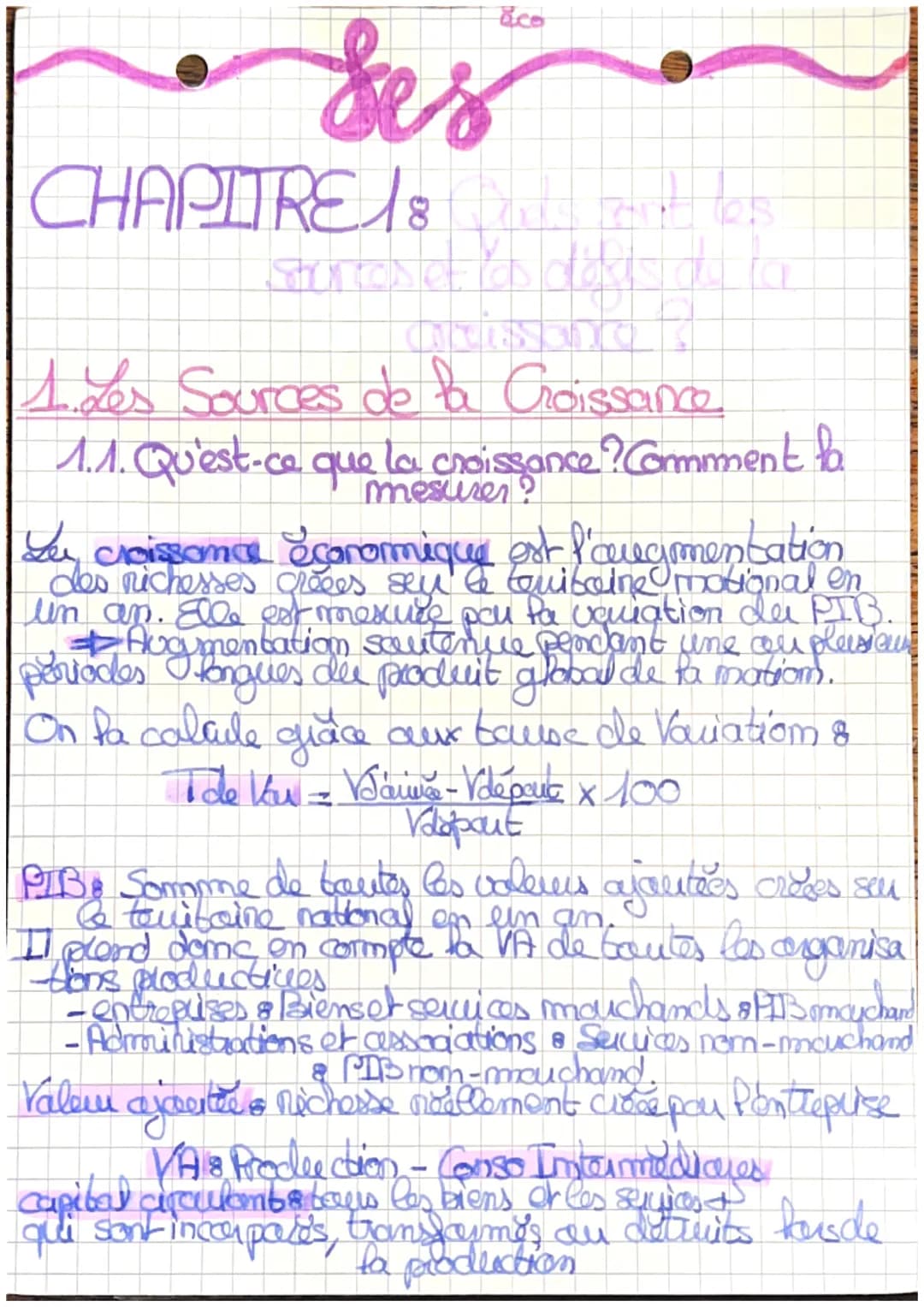 Ses

CHAPITRE 18

aco

1. Les Sources de la Goissance.

1.1. Qu'est-ce que la croissance? Comment la
mesurer?

Le croissance Economique est 