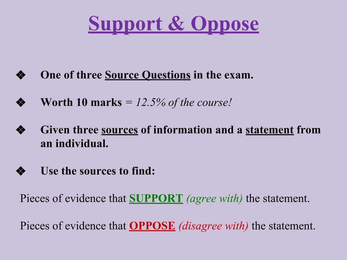 
<h2>Support &amp; Oppose Option / Choice</h2>
<p>When faced with a statement, it's important to provide evidence that both supports and opp