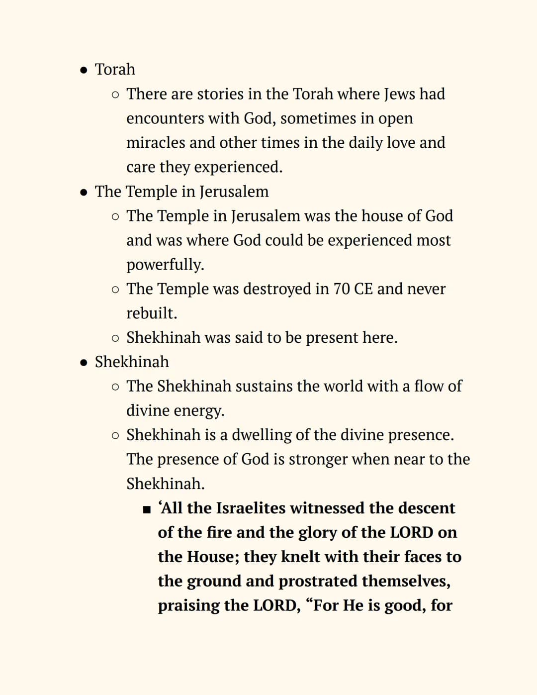 RE

Judaism

Notes

Beliefs and Teachings

The Nature of God

Jews believe in One God, so Judaism is a monotheistic
religion. The nature of 