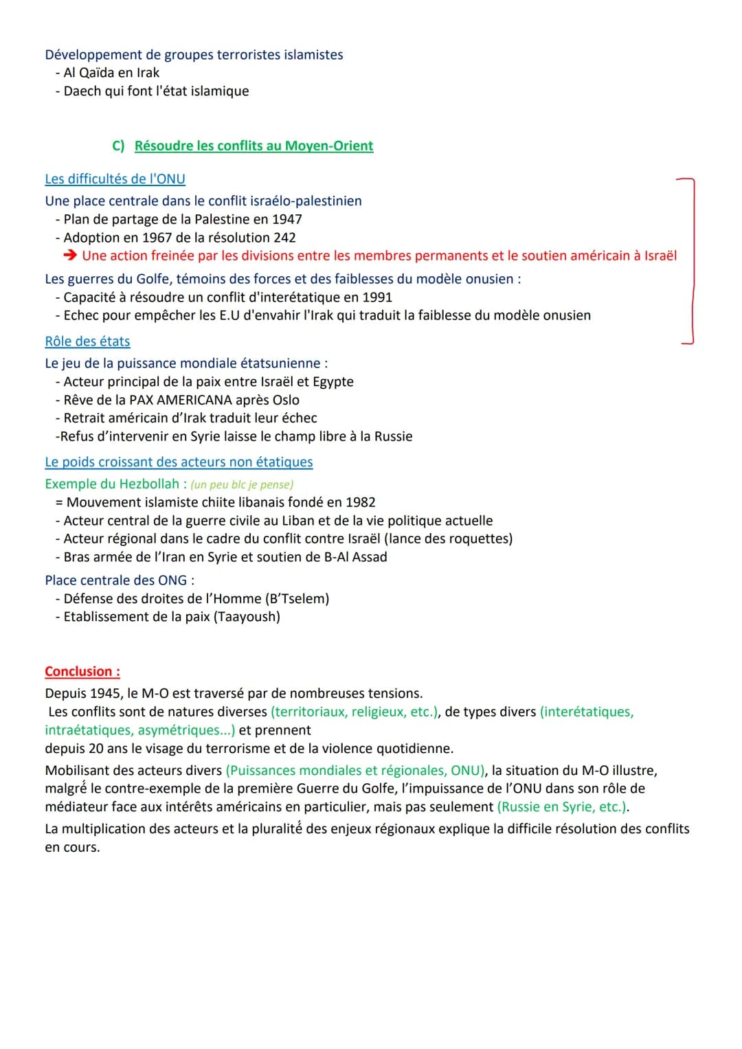 # Chap conclusif : Le Moyen Orient, conflits régionaux et tentatives de paix

Introduction:
Moyen Orient = Ensemble des pays de l'Asie de l'