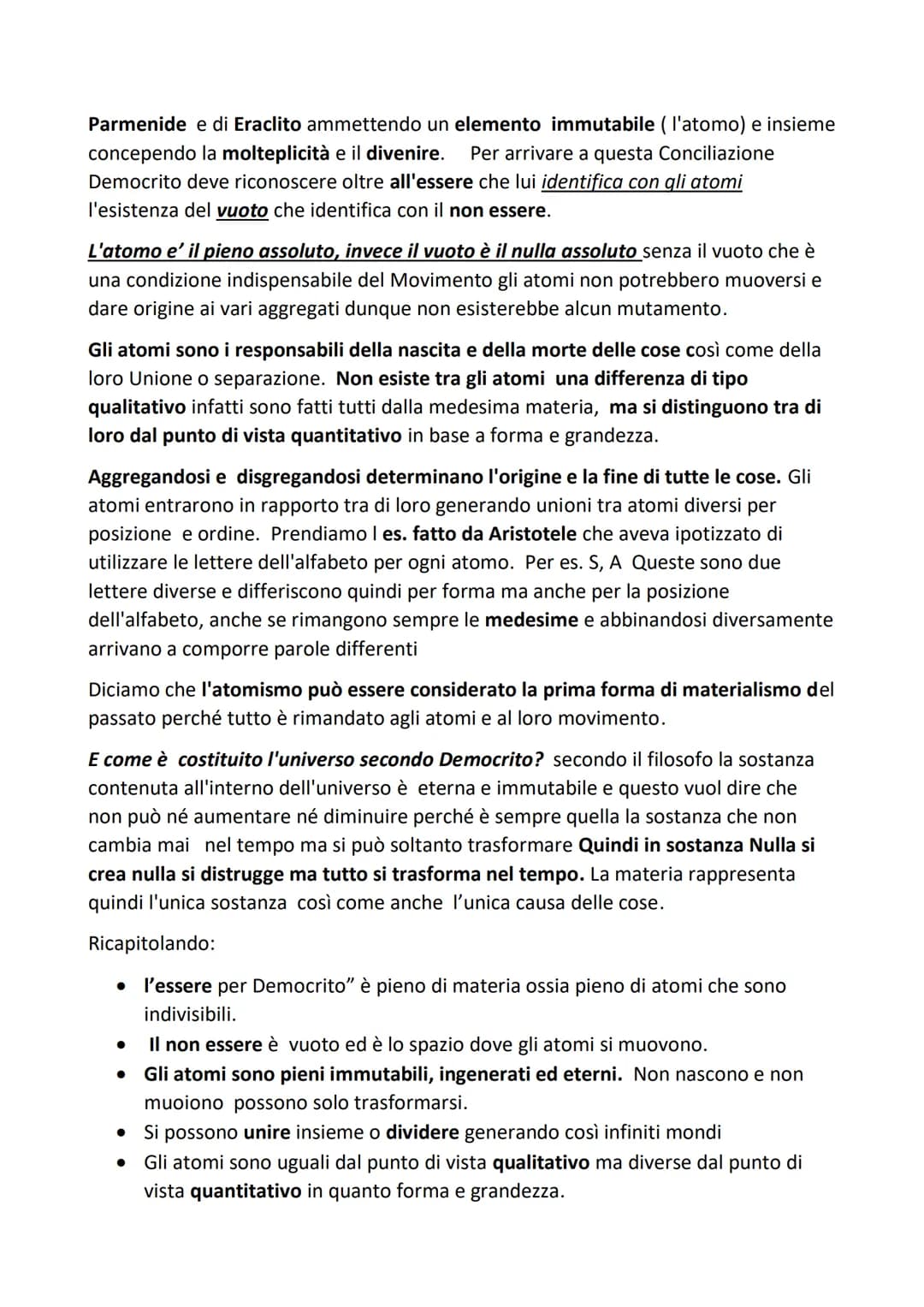 # DEMOCRITO

Si pensava che Democrito fosse un presocratico insieme ad altri filosofi come
Empedocle e Anassagora, in realtà Democrito è un 