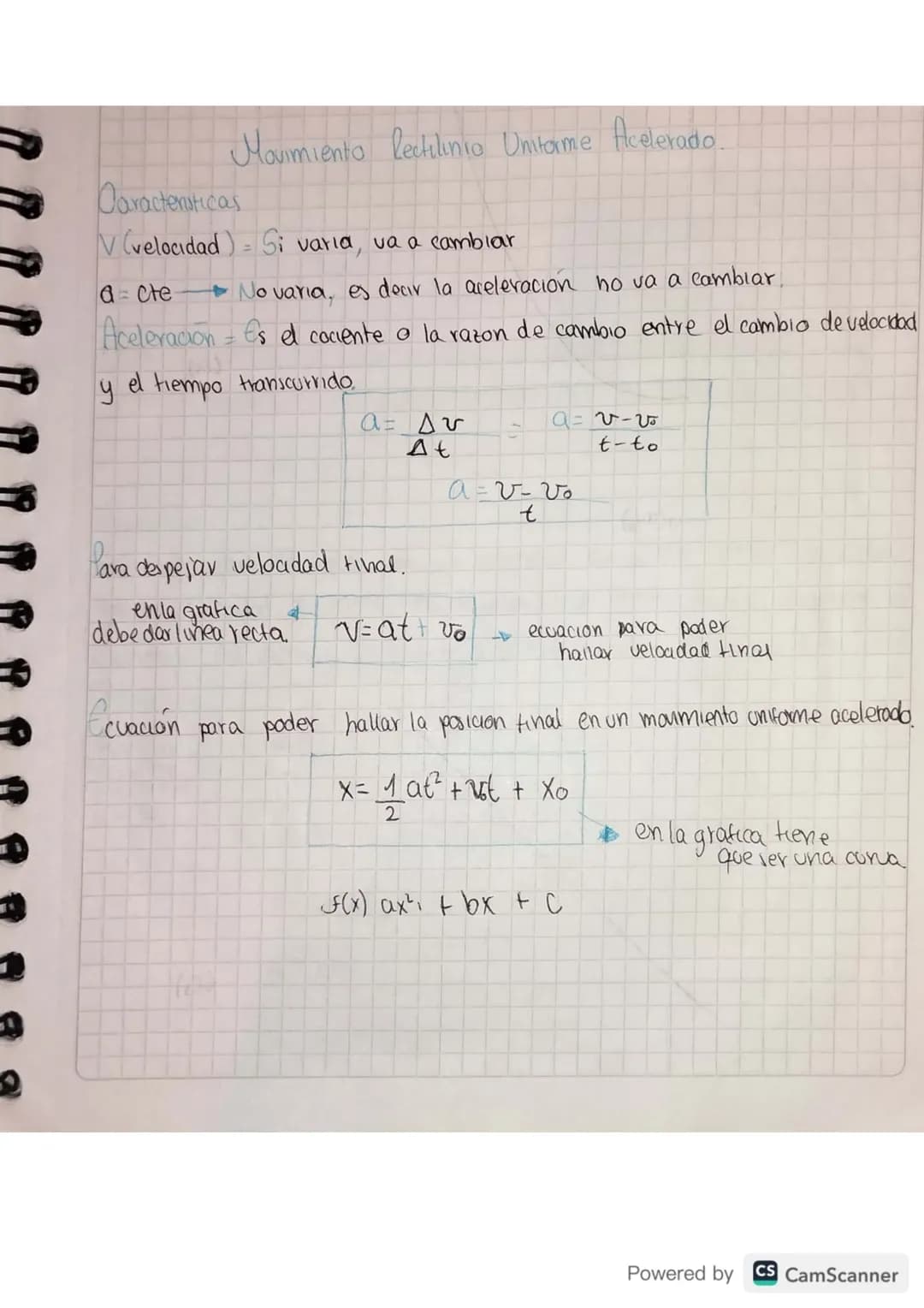 # Movimiento Rectilinio Unitorme Acelerado.

Daracteristicas

V(velocidad) Si varia, va a cambiar

a=cte No varia, es decir la aceleración n