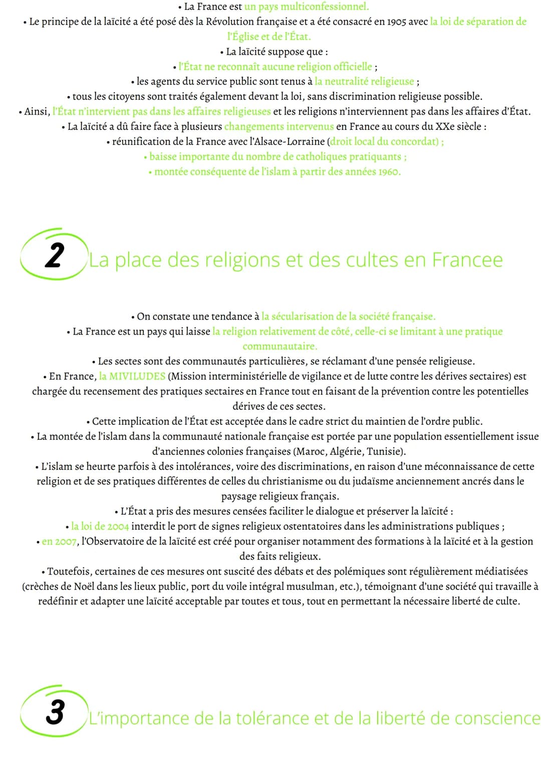 # Tolérance, liberté religieuse et laïcité

Définitions:

Tolérance

capacité d'un individu et d'une société à tolérer c'est-à-dire à accept