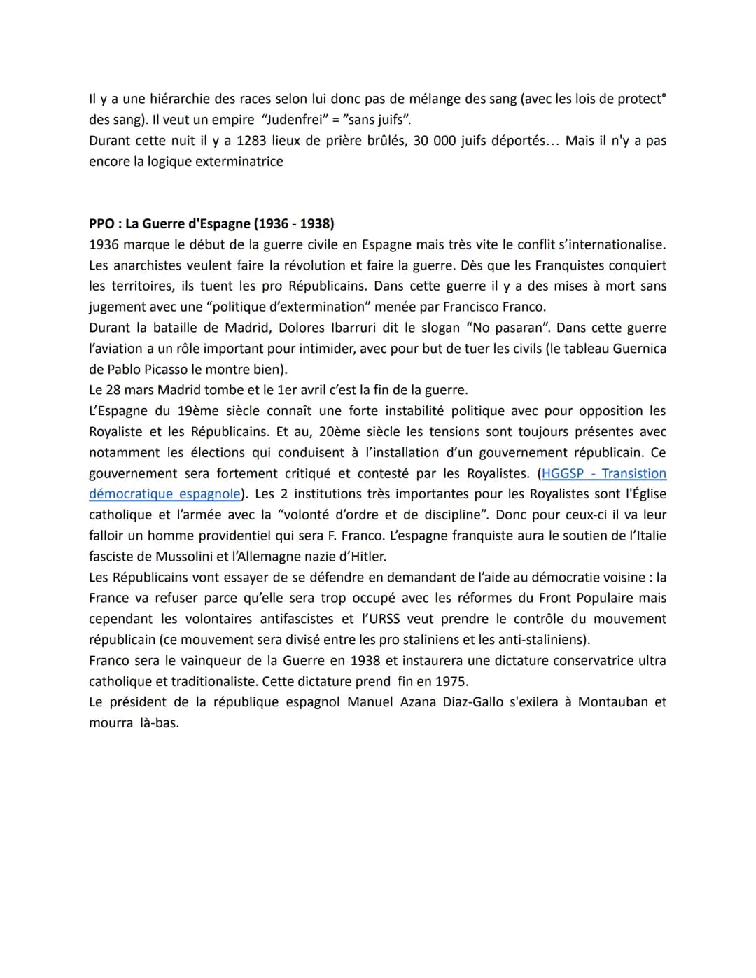 Introduction:
Régime Totalitaire = Homogénéisation des masses
Voir: Dates + Définitions

I - correction tableau

PPO: 1937-1938: La Grande T