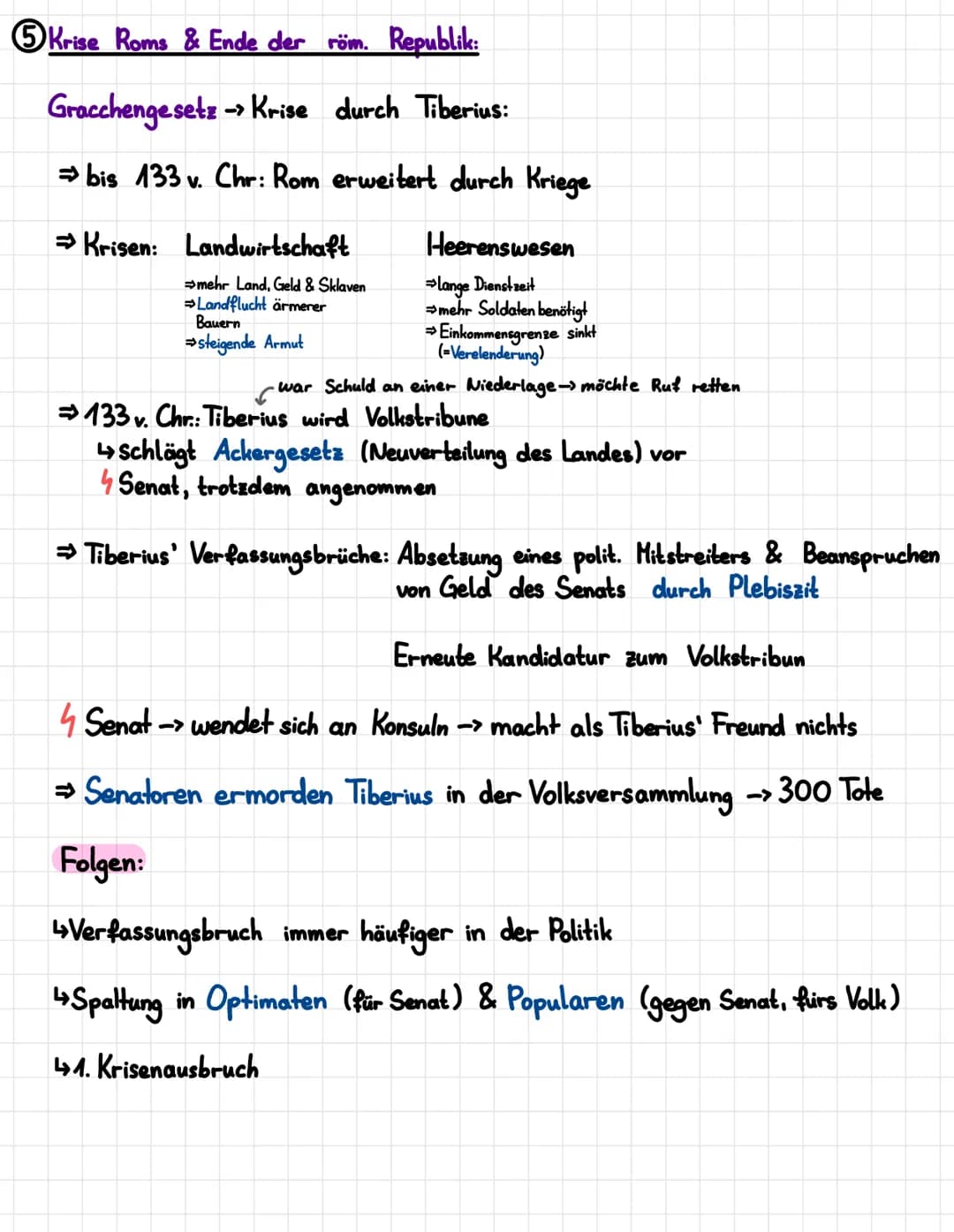 # Geschichte

①Grobe Einordnung Roms:

Königszeit
(Etruskische
Könige)

Republik
(res publica"
=Sache der
Offentlichkeit)

Kaiserzeit

2 Stä
