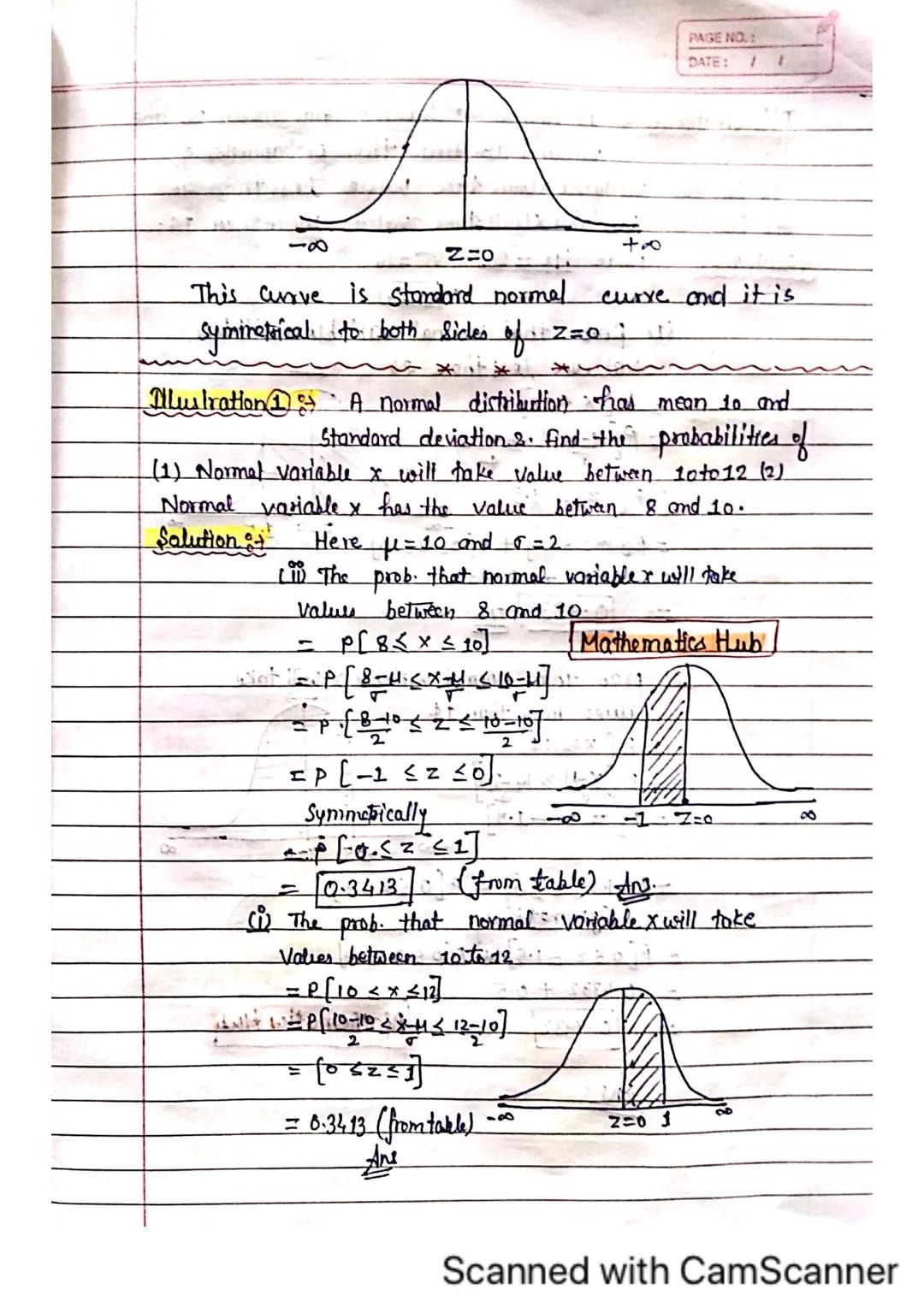 Chapter 3 Normal Distribution
PAGE NO.:
PATE: / 1

Probability Density Function If a random variable
can assume any value
between the defini