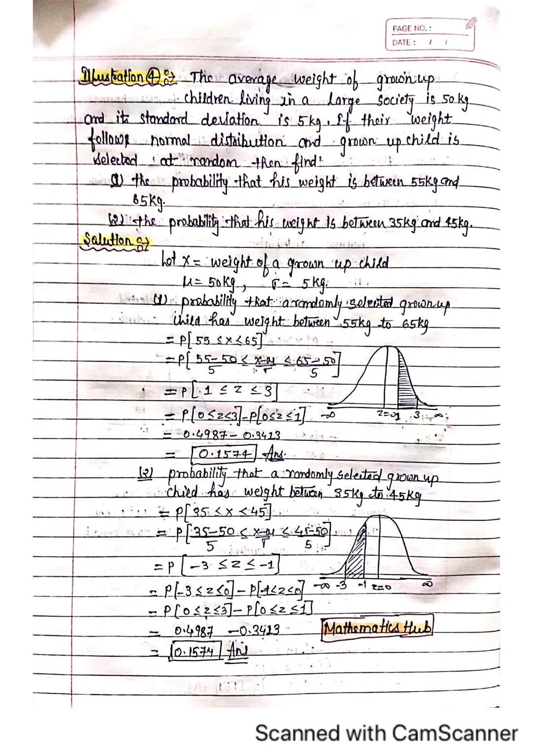 Chapter 3 Normal Distribution
PAGE NO.:
PATE: / 1

Probability Density Function If a random variable
can assume any value
between the defini