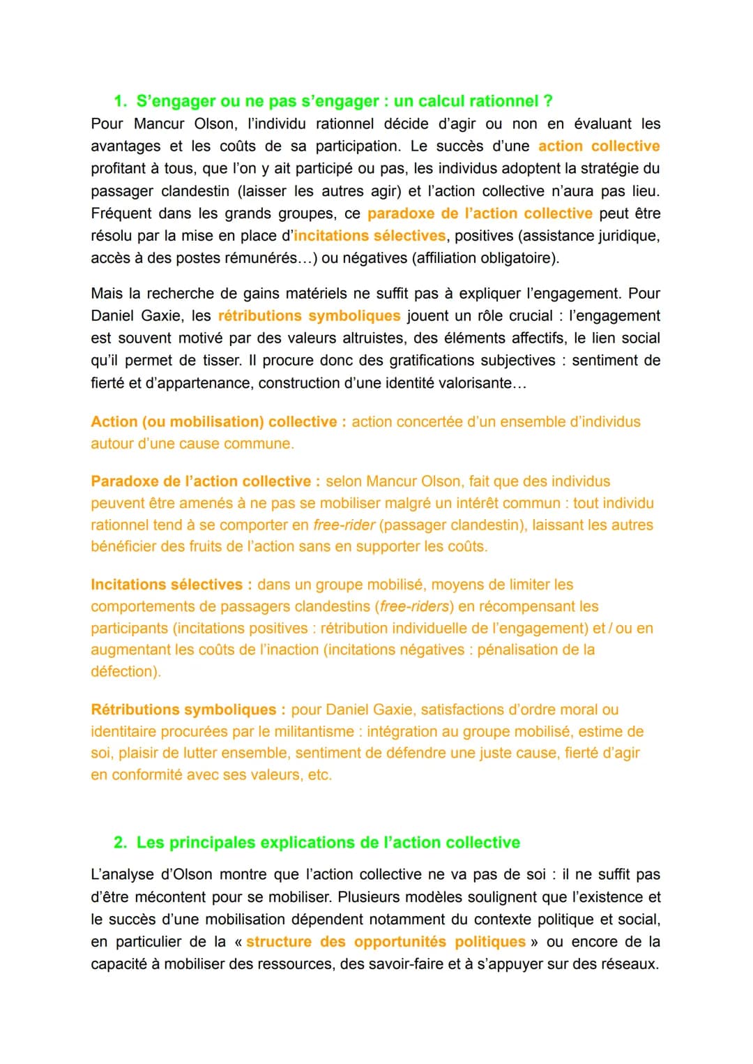 # Comment expliquer l'engagement politique
dans les sociétés démocratiques ?

I. Pourquoi s'engage-t-on ?

1. Les multiples formes de l'enga