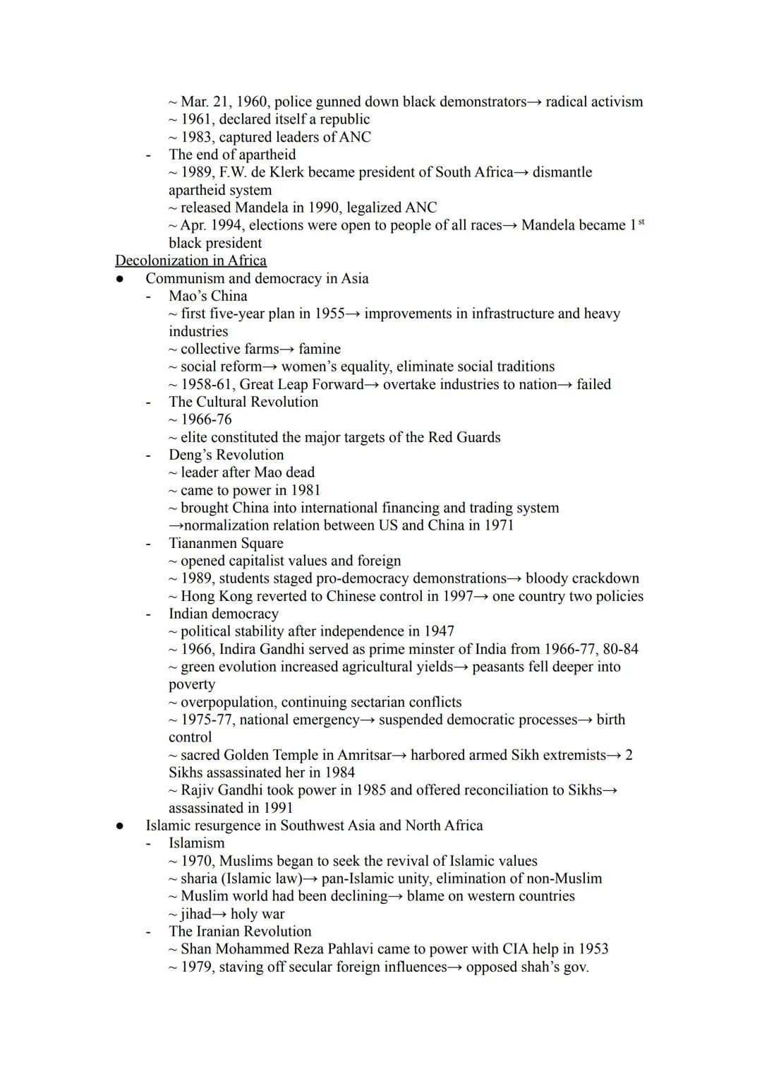 Independence in Asia
Chapter 37 note
- India's partitioned independence
  - The coming of self-rule
    - can't continue bearing the financi