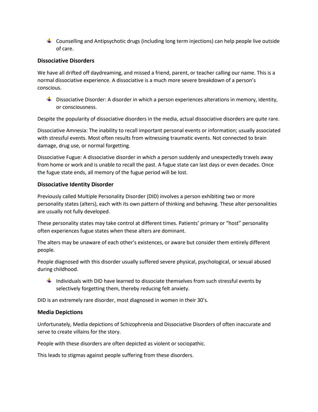 Schizophrenia and Dissociative Disorders - 2/22/2023

Psychological Disorder stigmas

Often, people with a psychological disorder are stigma
