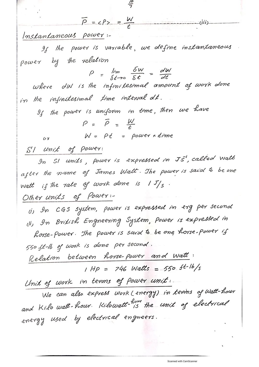 MECHANICS FOR B.Sc.
CHAPTER NO.7
WORK AND ENERGY

WORK DONE BY CONSTANT FORCE:-
When a constant force acts on the body and
it moves in the d