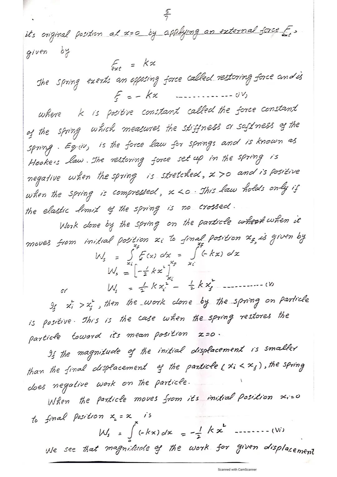MECHANICS FOR B.Sc.
CHAPTER NO.7
WORK AND ENERGY

WORK DONE BY CONSTANT FORCE:-
When a constant force acts on the body and
it moves in the d