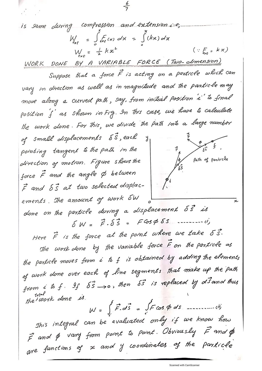 MECHANICS FOR B.Sc.
CHAPTER NO.7
WORK AND ENERGY

WORK DONE BY CONSTANT FORCE:-
When a constant force acts on the body and
it moves in the d