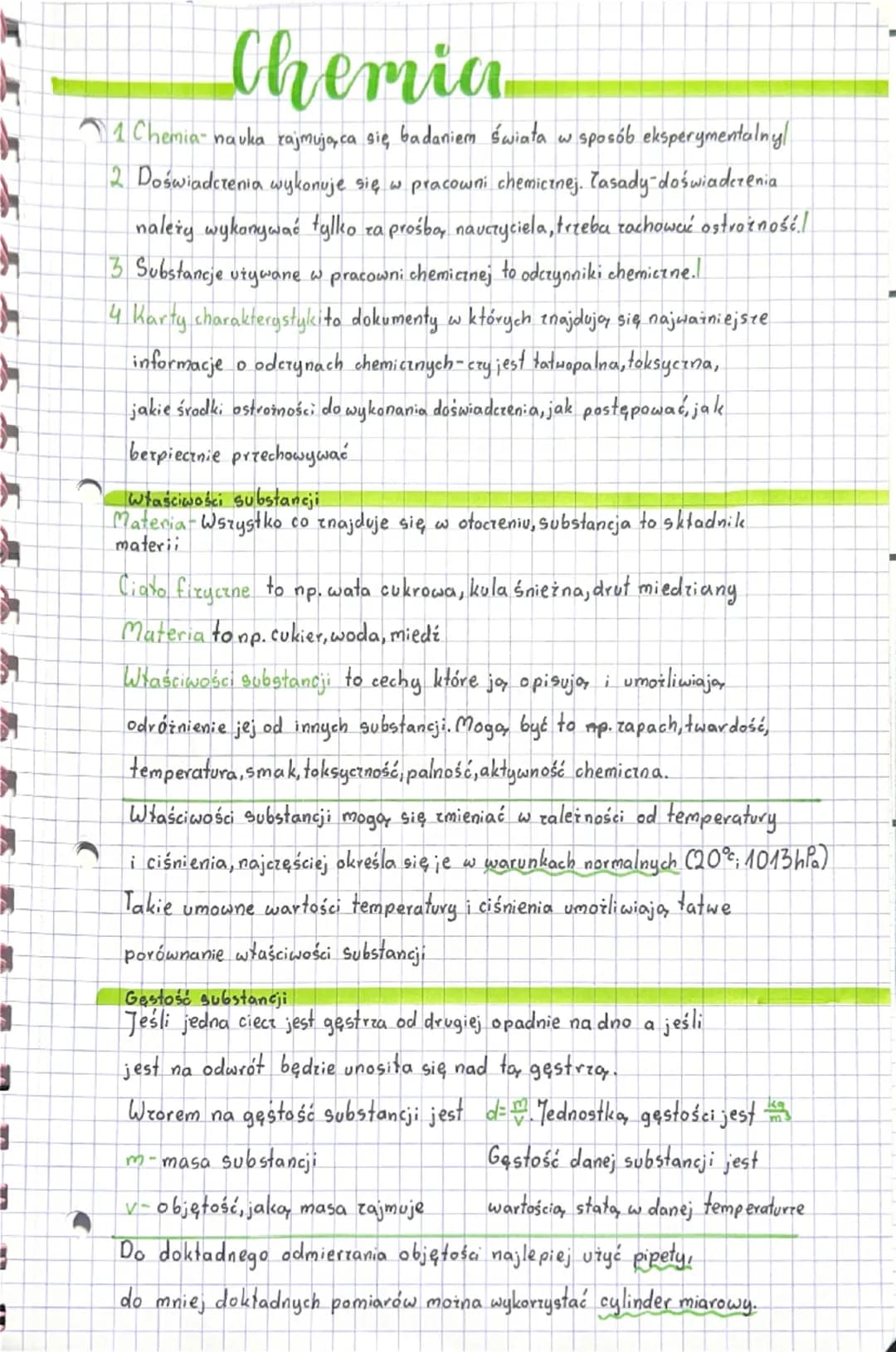 # Chemia

1 Chemia nauka zajmująca się, badaniem świata w sposób eksperymentalny

2. Doświadczenia wykonuje się w pracowni chemicznej. Tasad