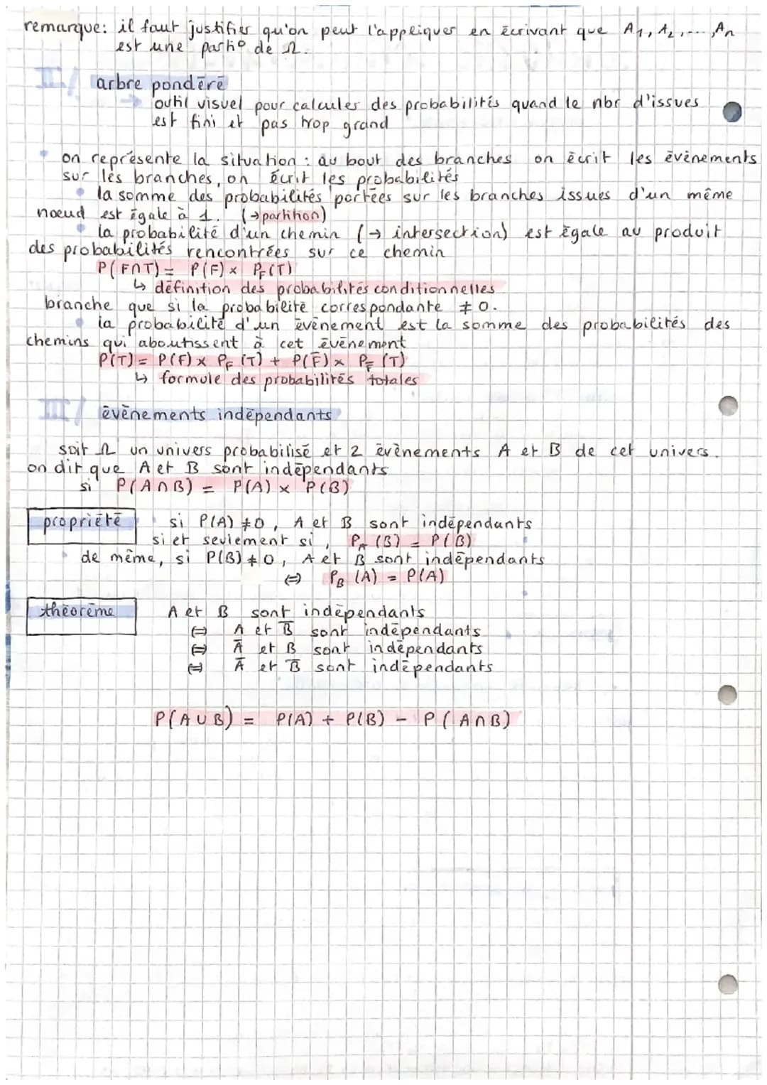 # Probabilité conditionnelle

notion de probabilité conditionnelle et formule des
probabilités totales.

probabilité conditionnelle

|      