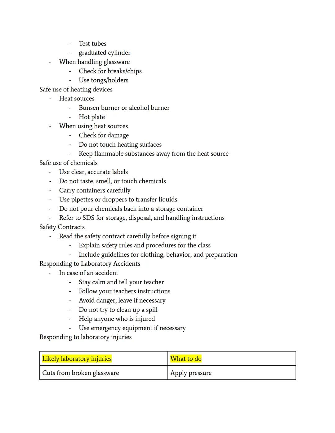 # Safety in Science

The Importance of Preparation
- Prepare for the lab
  - Read directions completely
  - Clarify anything confusing
  - L