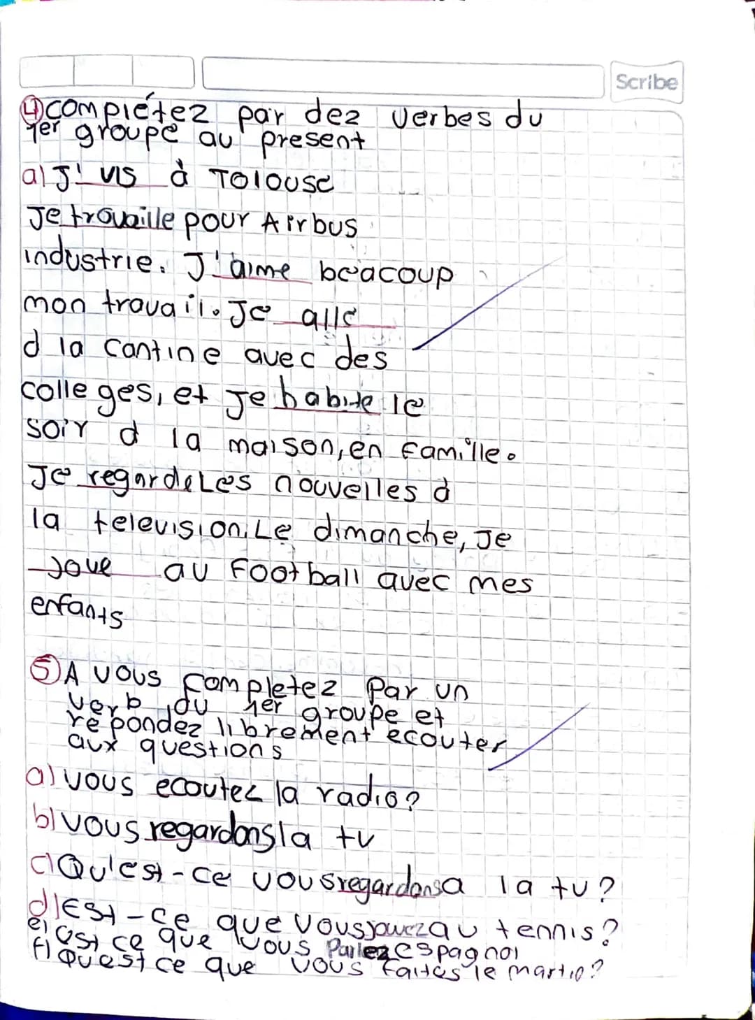 02 05 24

Donnez la forme "Je" et la
forme "Vous des Verbes suivants

al parler el utiliser

bl proposer E) Habiter

C) Reserver 9) Jouer

D