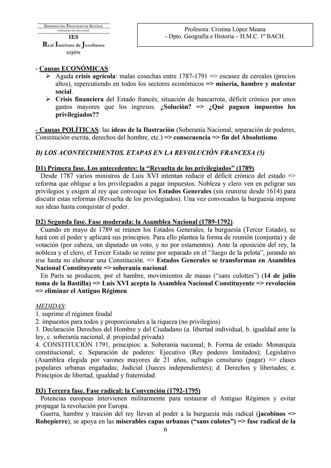 GOBIERNO DEL PRINCIPADO DE ASTURIAS

IES
Real Instituto de Jovellanos
GIJÓN

Profesora: Cristina López Meana
- Dpto. Geografia e Historia - 