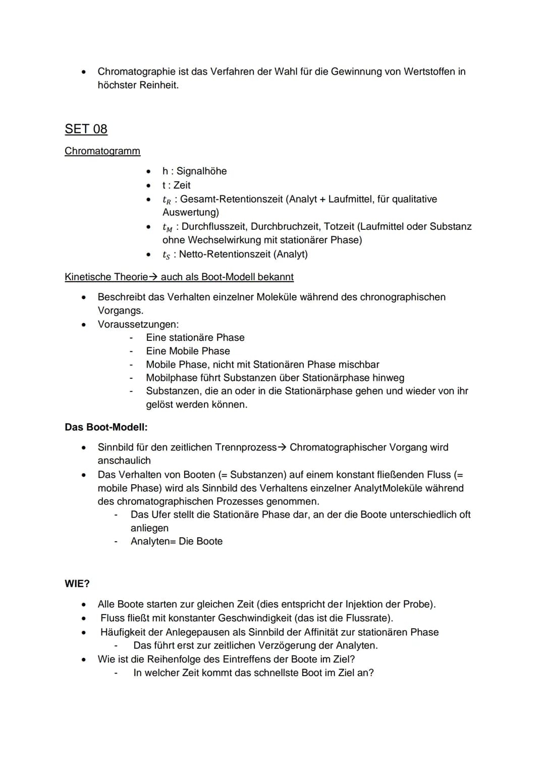 # Lernzettel AYC

SET 07

Was ist Chromatographie

Die Chromatographie ist ein Verfahren, um Stoffgemische in einzelne Bestandteile
aufzutre