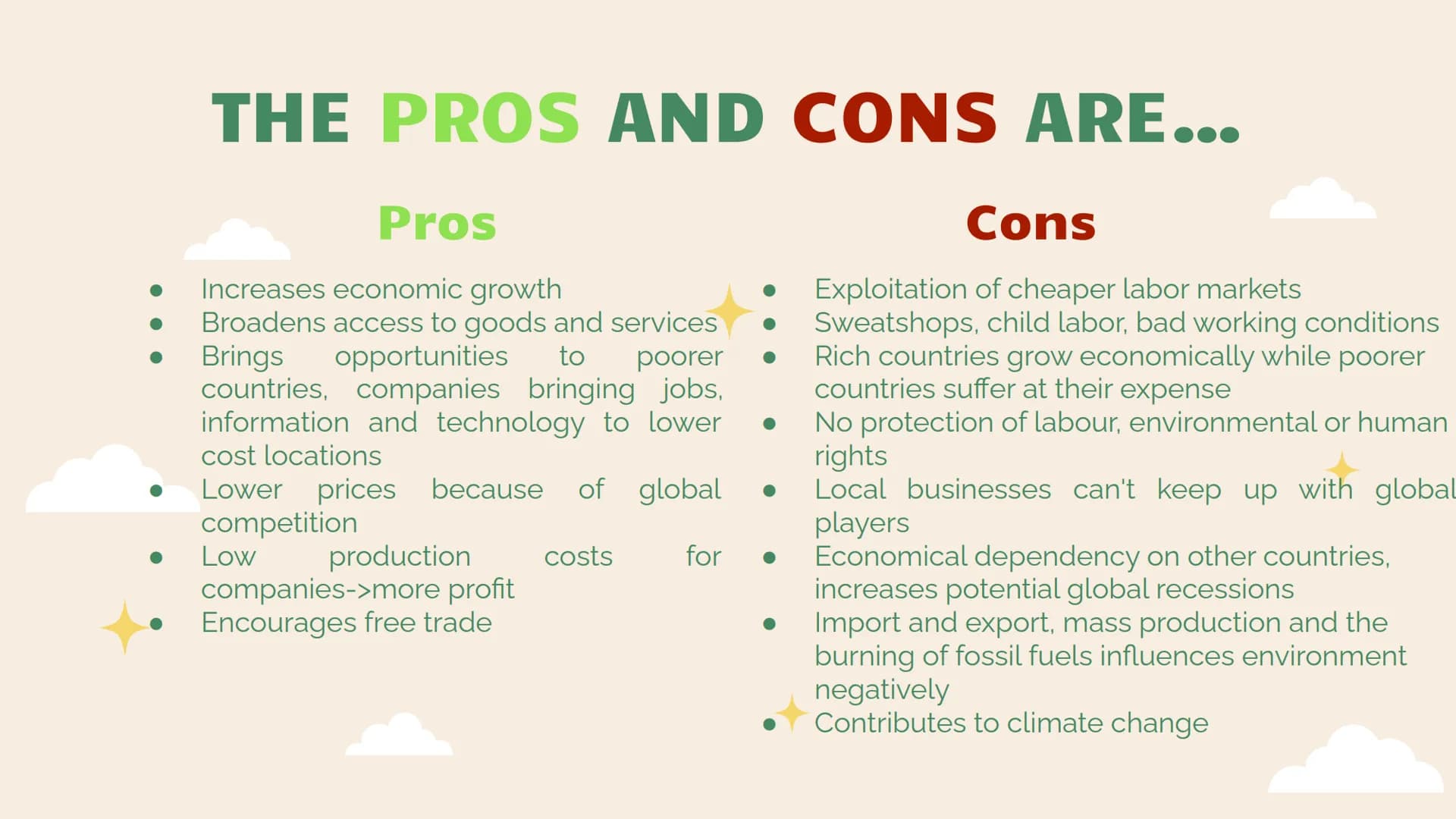 # Globalization

A presentation by Hira # TABLE OF CONTENTS

01

DEFINITION

02

THREE ERAS

03

ECONOMY

04

05

06

CULTURE

POLITIC

WH-Q