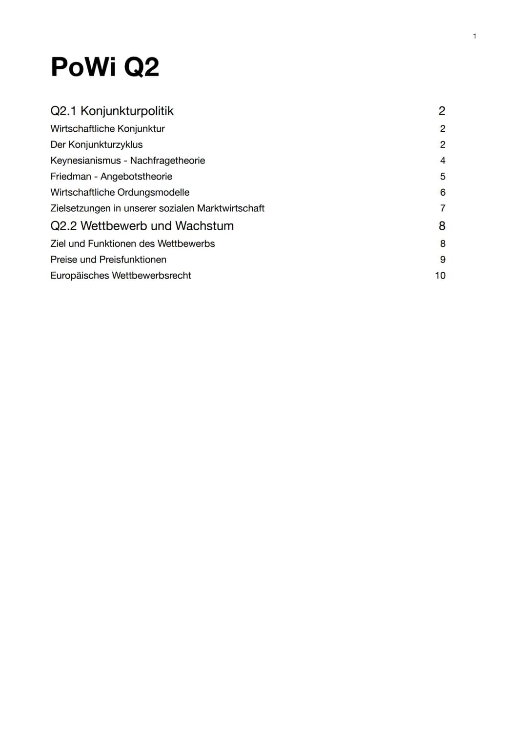 PoWi Q2

Q2.1 Konjunkturpolitik
Wirtschaftliche Konjunktur
Der Konjunkturzyklus
Keynesianismus - Nachfragetheorie
Friedman - Angebotstheorie