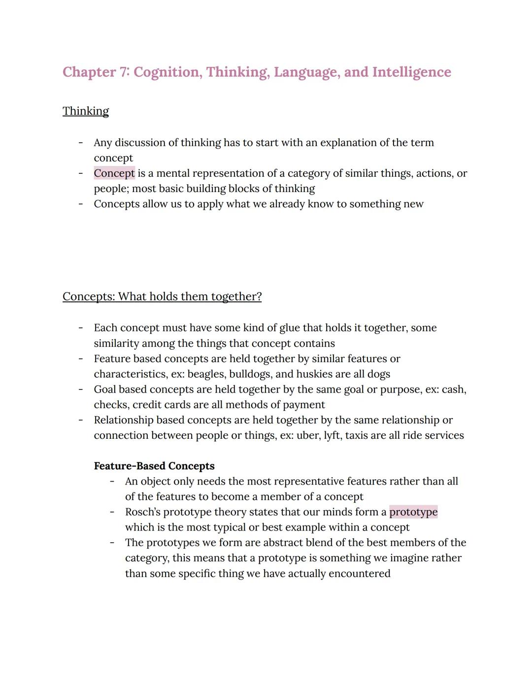 # Chapter 7: Cognition, Thinking, Language, and Intelligence

Thinking

- Any discussion of thinking has to start with an explanation of the