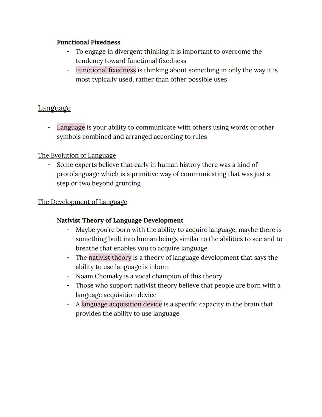 # Chapter 7: Cognition, Thinking, Language, and Intelligence

Thinking

- Any discussion of thinking has to start with an explanation of the