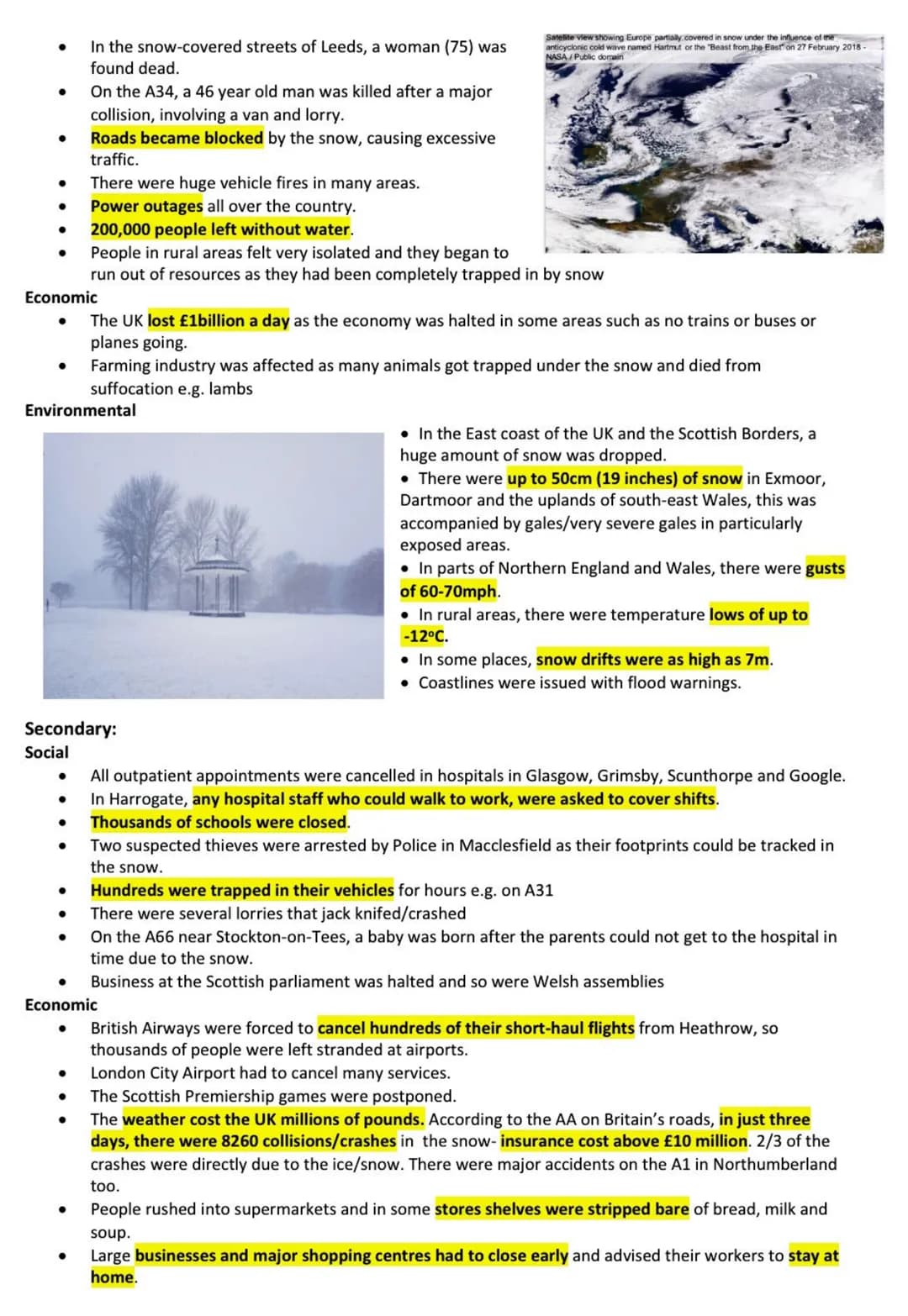 # The Beast from The East- UK Extreme Weather/Storm Case Study

Where did it take place?
*   The cold air came from the Arctic and Siberia
a
