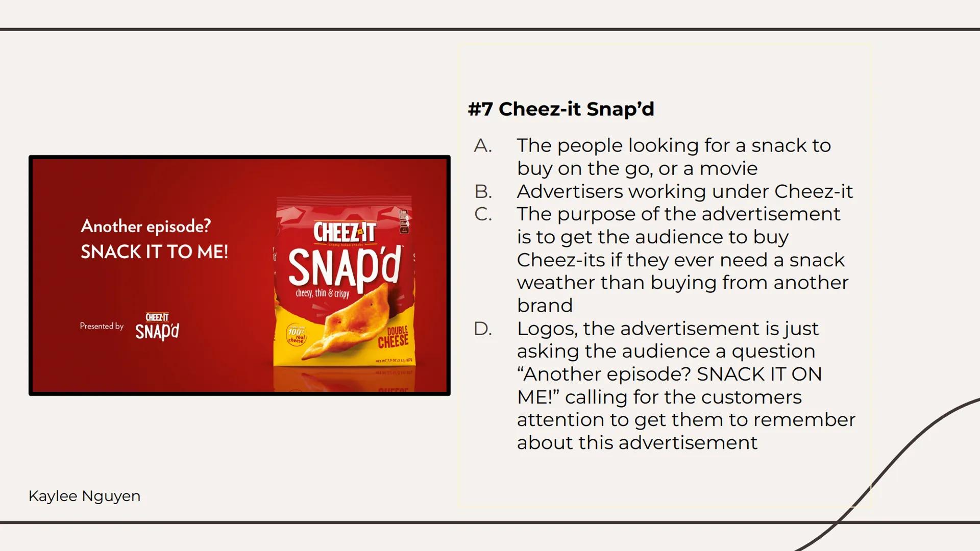 Ethos, Pathos,
Logos Ads. #1: L'Oreal Lipstick
A. men all around the world along with
the women who feel like they have no
voice trying to g
