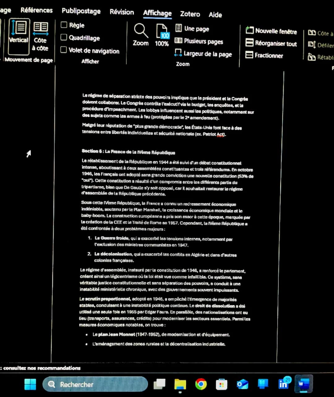 - mé^J droitt. Dernière modification: Hier à 22:45
- Rechercher
- age Références Publipostage Révision Affichage Zotero Aide
- 目
- Règle
- Q