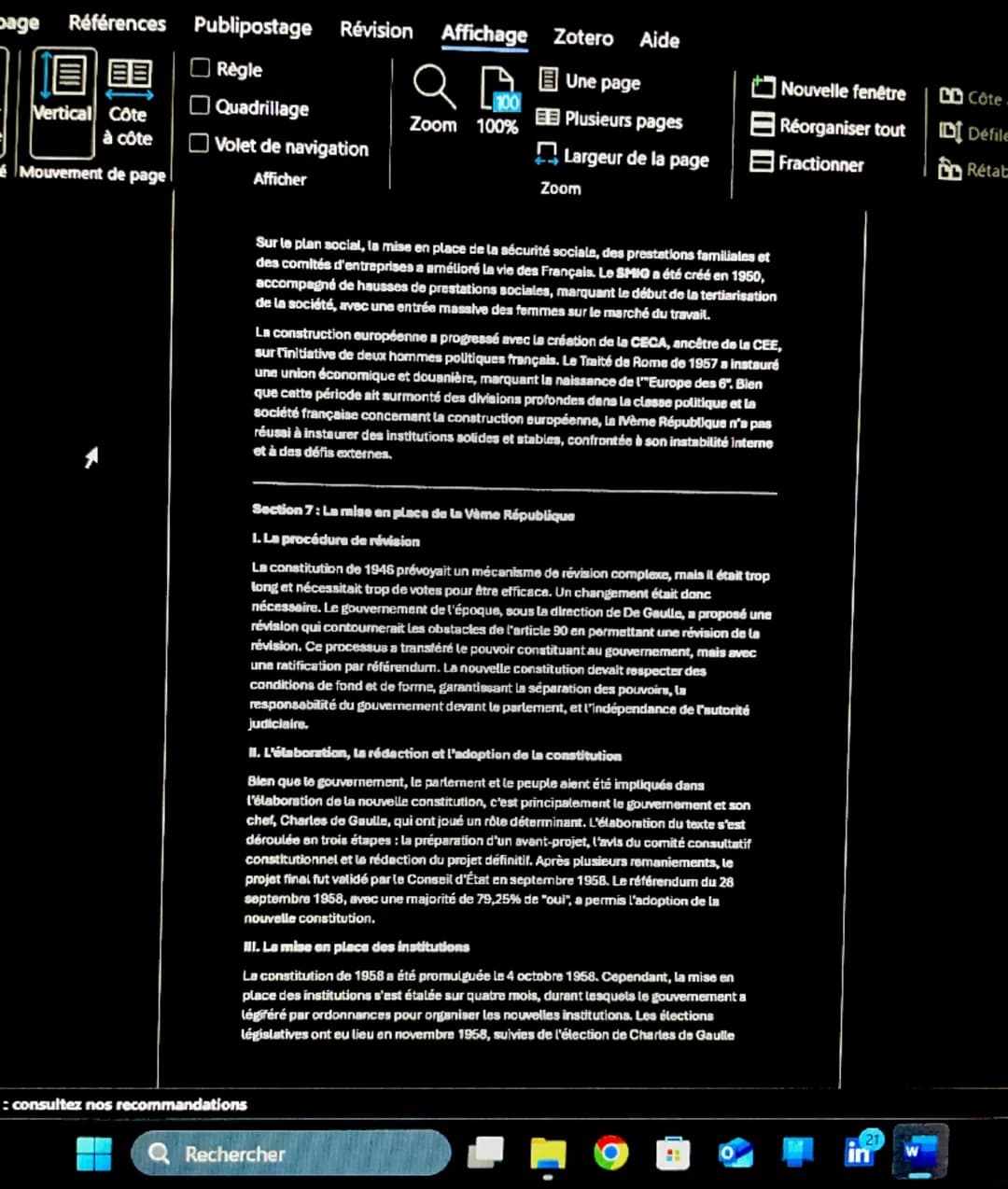 - mé^J droitt. Dernière modification: Hier à 22:45
- Rechercher
- age Références Publipostage Révision Affichage Zotero Aide
- 目
- Règle
- Q