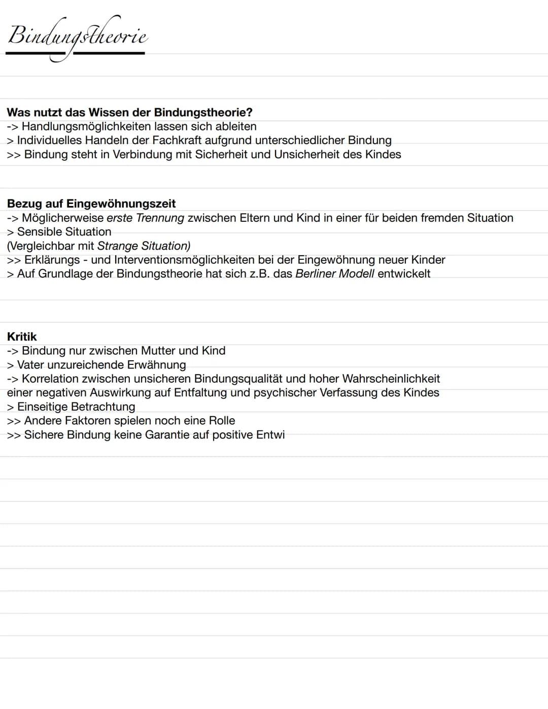 # Bindungstheorie

Nach Bowlby, Roberston und Ainsworth

Umfassendes Konzept der Entwicklung der Persöhnlichkeit

Was besagt die Bindungsthe