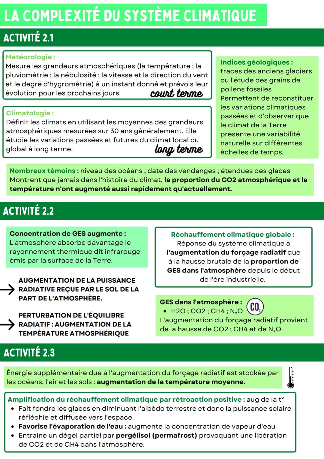 # LA COMPLEXITÉ DU SYSTÈME CLIMATIQUE

ACTIVITÉ 2.1

Météorologie:
Mesure les grandeurs atmosphériques (la température; la
pluviométrie; la 