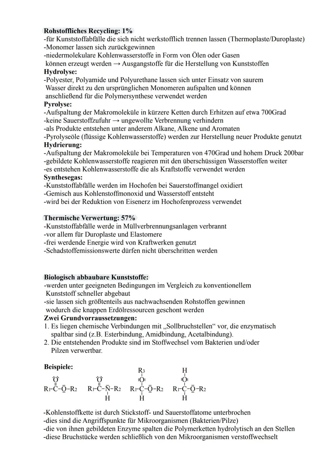 # Kunststoffe
Als Kunststoffe bezeichnet man künstlich synthetisierte makromolekulare Verbindung.
Sie bestehen aus riesigen Molekülen (Makro