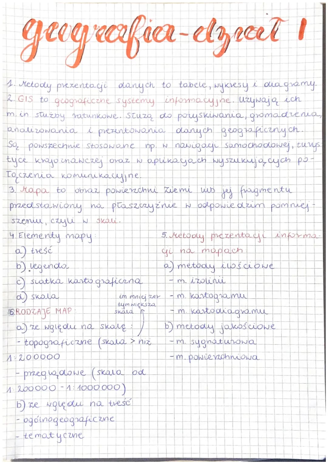 # geografia-dział I

1.  Metody prezentacji danych to tabele, wykresy i diagramy.
2.  GIS to geograficzne systemy informacyjne. Używają ich
