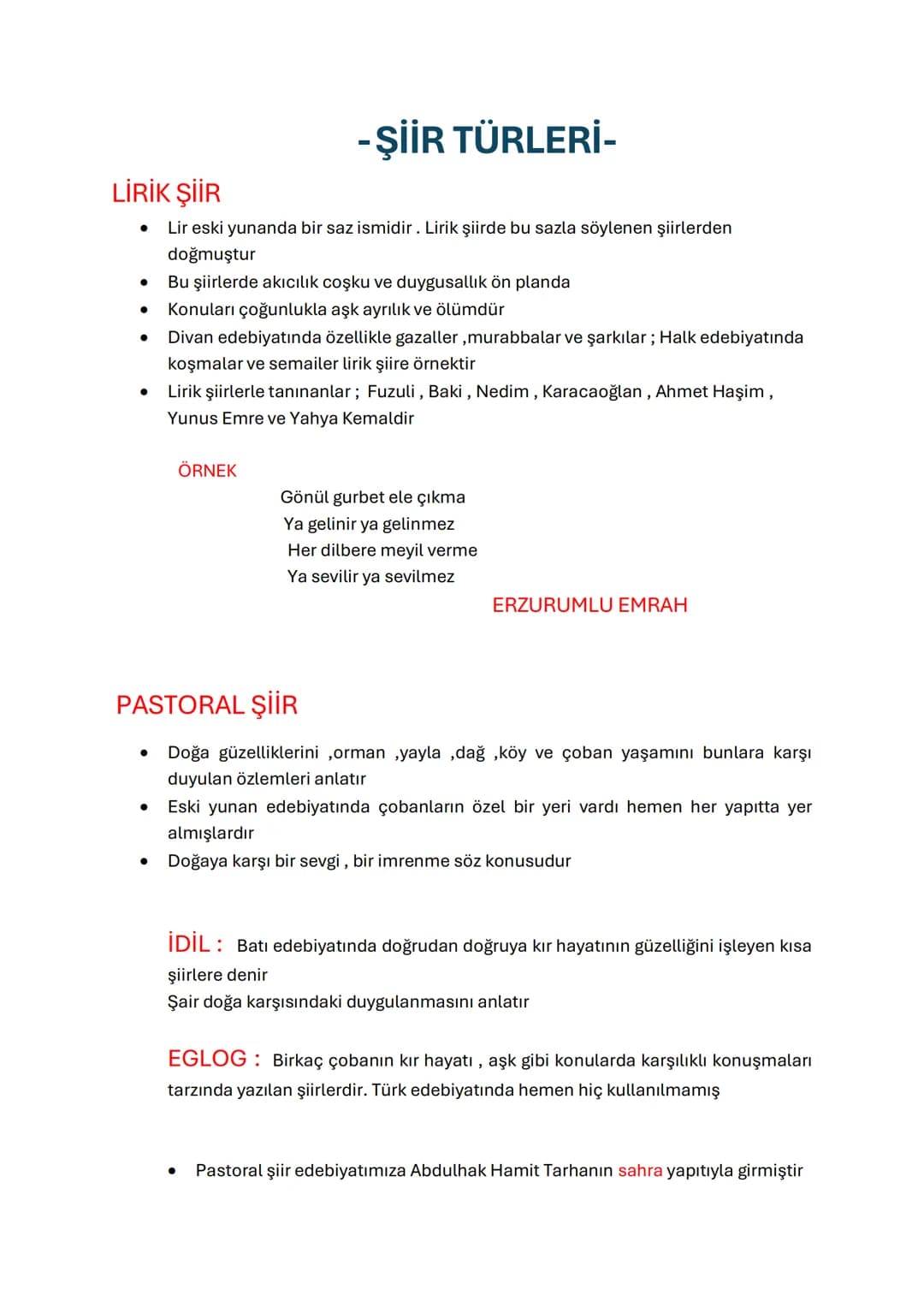 - ŞİİR TÜRLERİ-

LİRİK ŞİİR

- Lir eski yunanda bir saz ismidir. Lirik şiirde bu sazla söylenen şiirlerden
doğmuştur
- Bu şiirlerde akıcılık