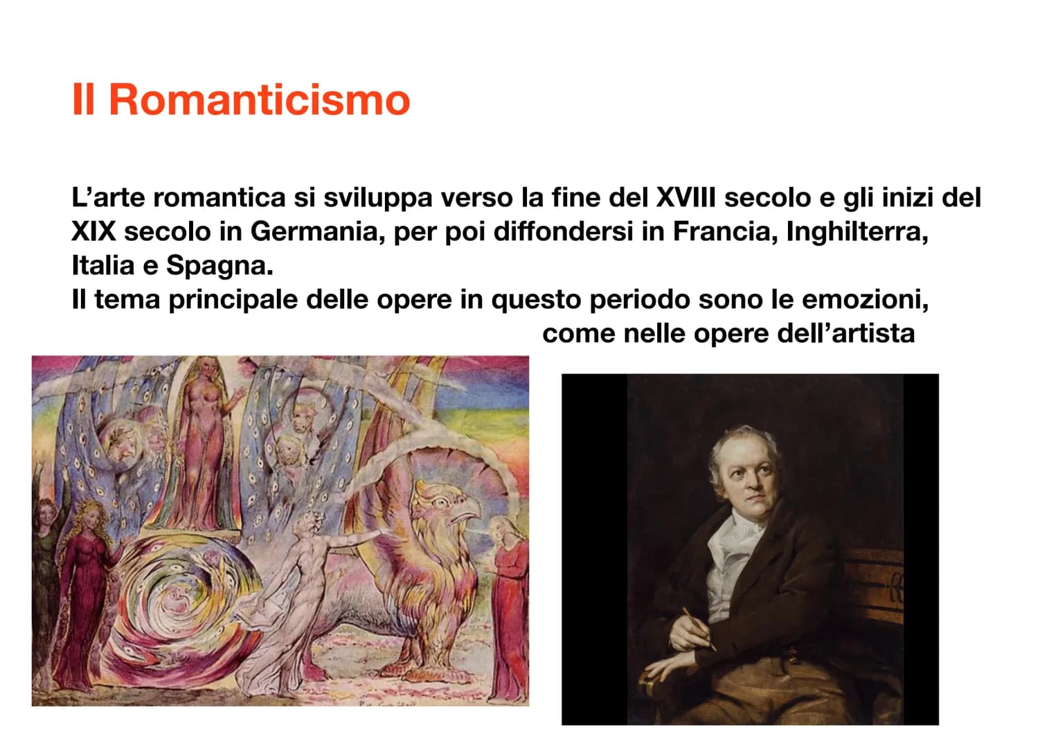 # Il Romanticismo

L'arte romantica si sviluppa verso la fine del XVIII secolo e gli inizi del
XIX secolo in Germania, per poi diffondersi i