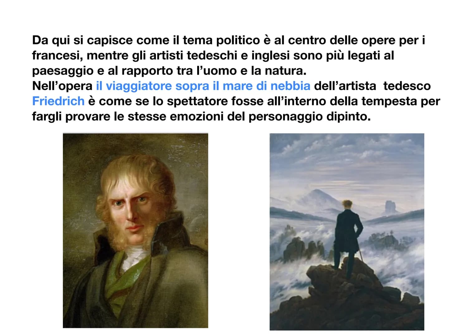 # Il Romanticismo

L'arte romantica si sviluppa verso la fine del XVIII secolo e gli inizi del
XIX secolo in Germania, per poi diffondersi i