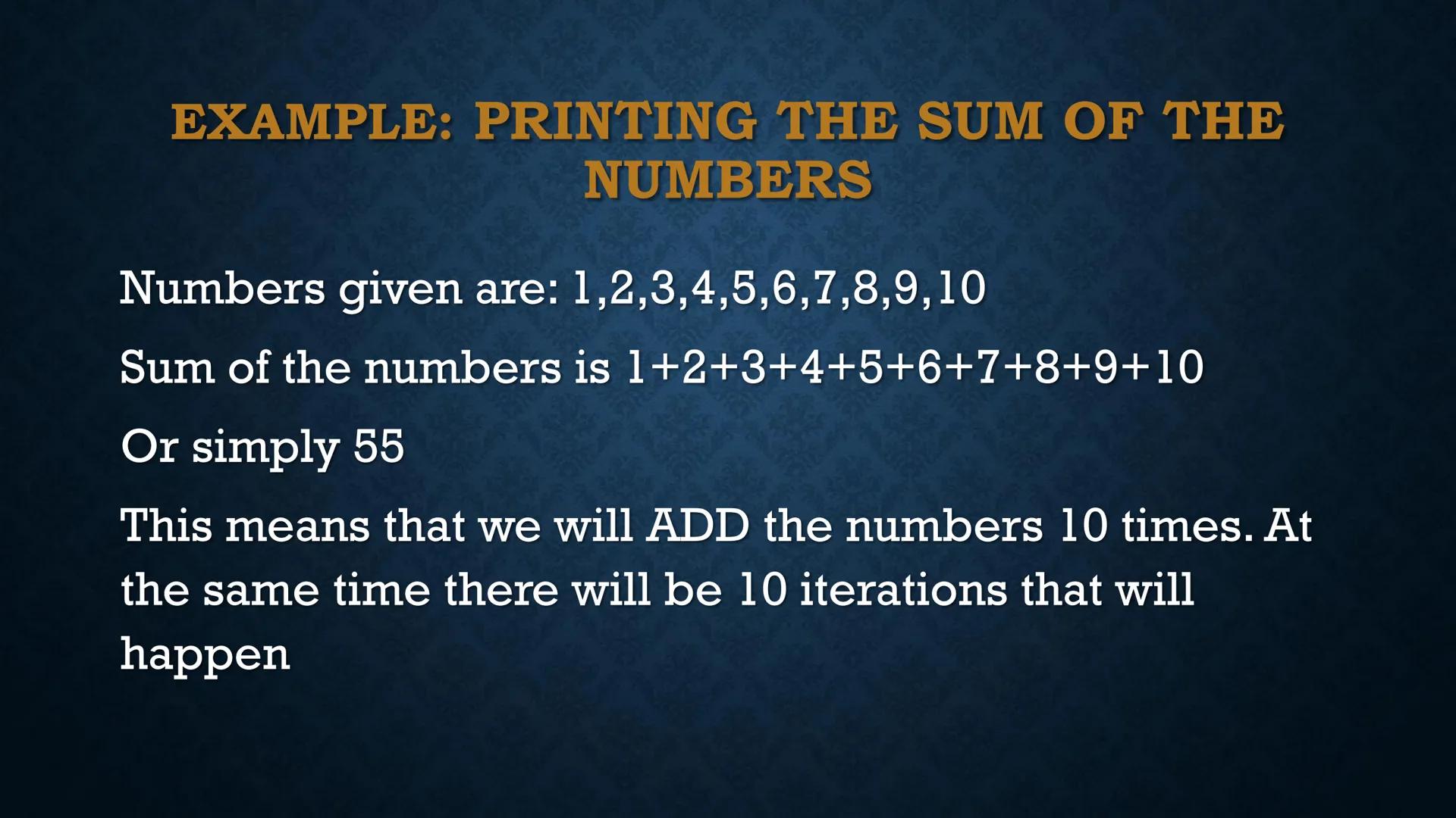 # LOOPS

WHILE AND DO-WHILE FUNDAMENTALS OF LOOPING

• Iteration - the repetition of the loop

When the given problem says that we are to pr