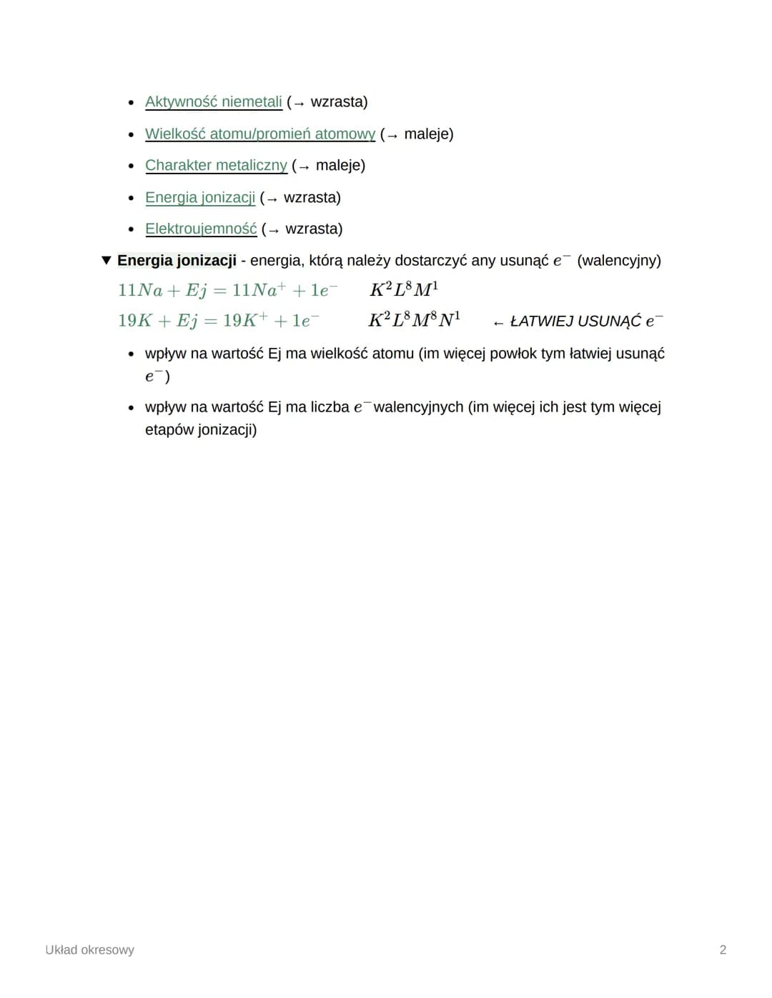 # Układ okresowy

▼ Budowa ukłądu okresowego

*   18 grup

*   7 okresów (ostatni niedokńczony)

*   każdy okres zaczyna się aktywnym metale