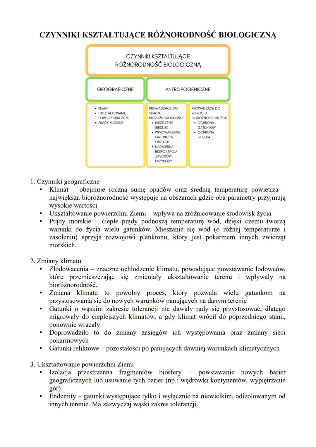 # CZYNNIKI KSZTAŁTUJĄCE RÓŻNORODNOŚĆ BIOLOGICZNĄ

CZYNNIKI KSZTALTUJĄCE
RÓŻNORODNOŚĆ BIOLOGICZNĄ

GEOGRAFICZNE

ANTROPOGENICZNE

*   KLIMAT
