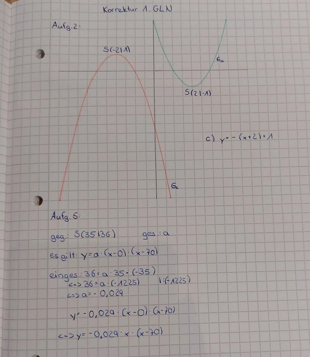 9N
14.10.21
1. Großer Leistungsnachweis in Mathematik

Name:
Aufgabe 1: In der rechten
Abbildung siehst du drei
Parabeln in einem
b)
Koordin