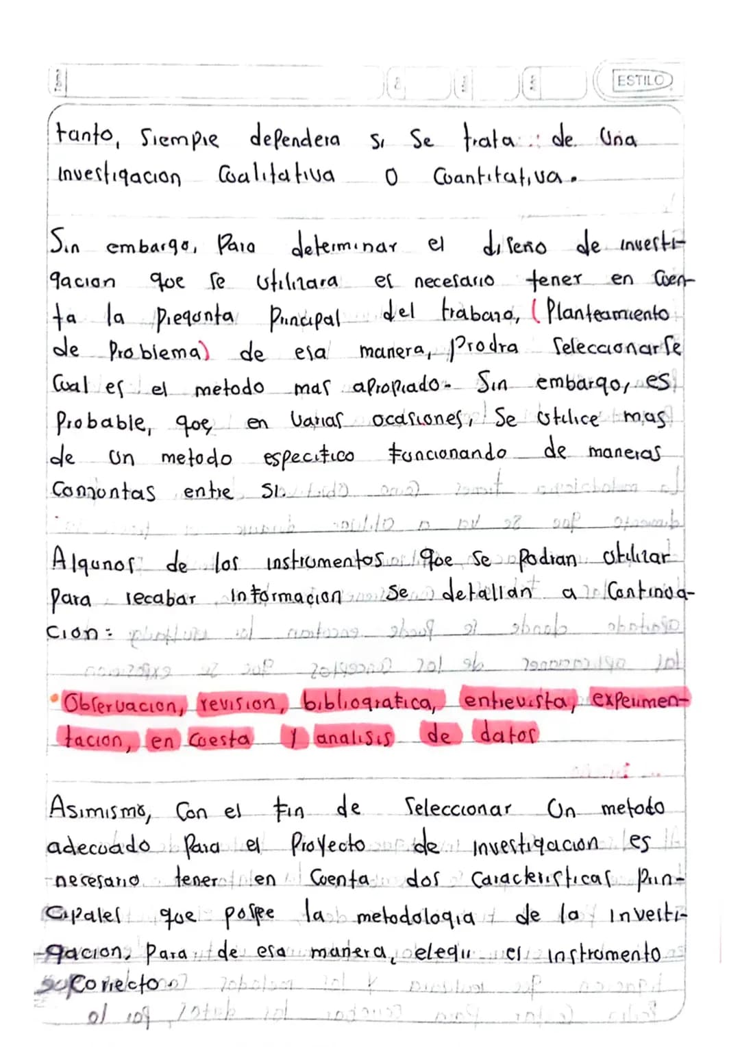 8
ESTILO

to metodologiasto z

On Provecto de Investigacion debe Contener el apartado
Correspondiente a la metodologia de la investigacion, 