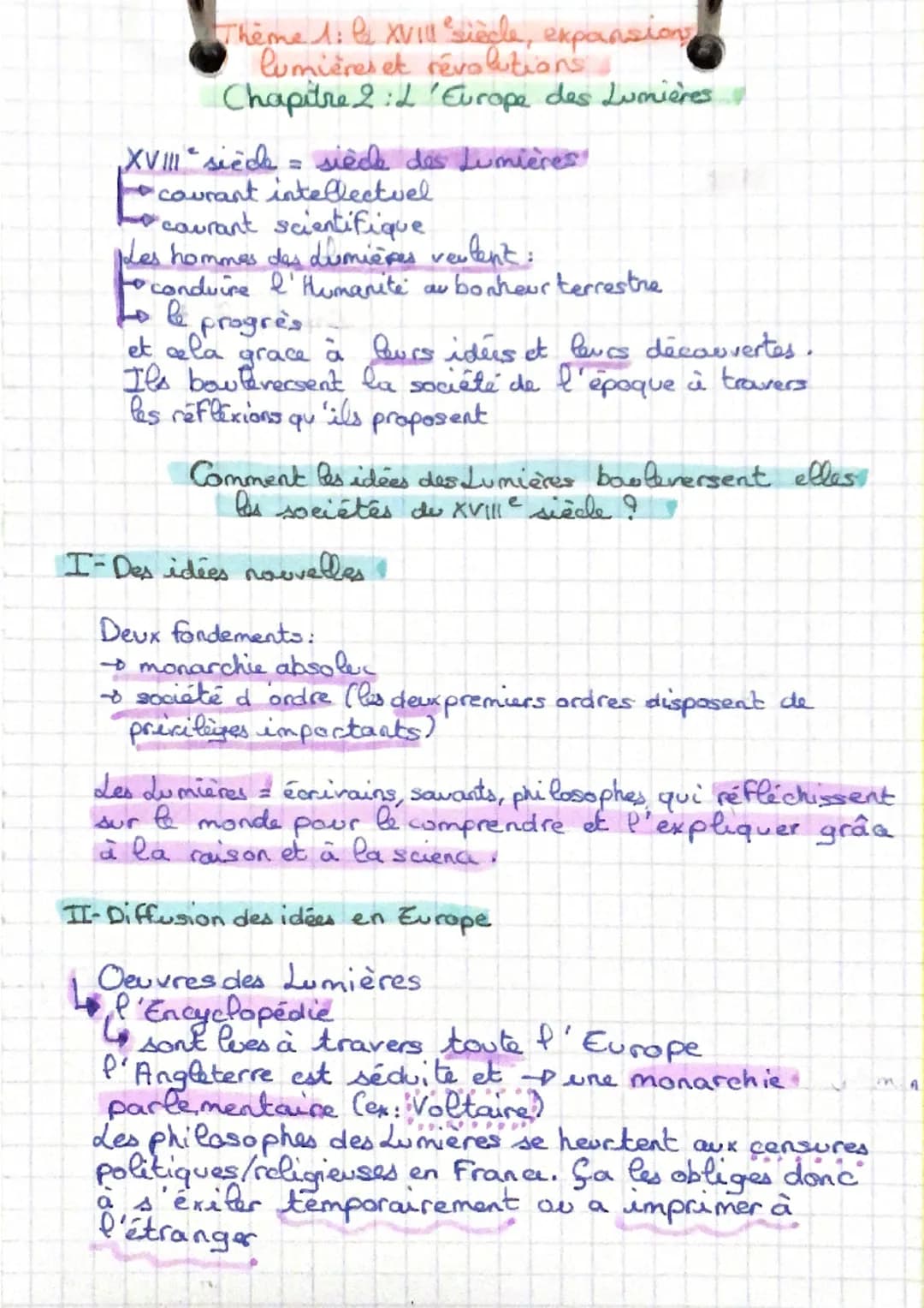 # Theme 1: la XVIll siècle, expansion
lumières et révolutions
## Chapitre 2: L'Europe des Lumières

- XVIII siède = siècle des Lumières
- co